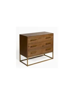 Cómoda de roble y metal | Crisal Decoración