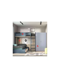 Dormitorio Juvenil con Litera F208 | Glicerio Chaves