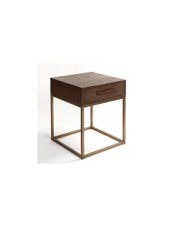Mesa auxiliar roble y metal | Crisal Decoración