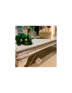 Mesa centro blanco rozado