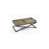 Mesa de centro roble envejecido y metal | Crisal Decoración