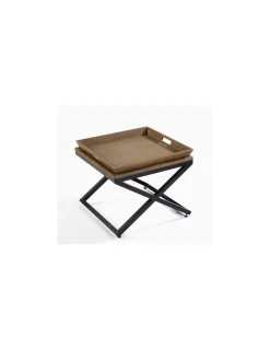 Mesa de roble envejecido y metal | Crisal Decoración