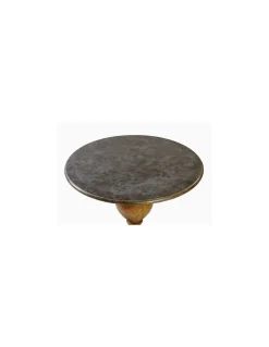 Mesa redonda mármol y madera | Crisal Decoración