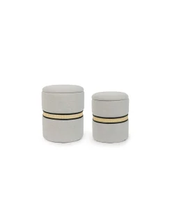 Set 2 puff Karina gris