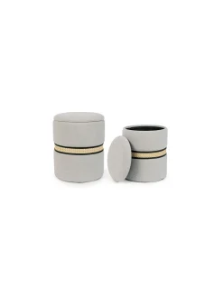 Set 2 puff Karina gris