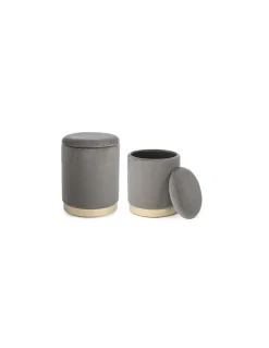 Set 2 Puff Polina Gris