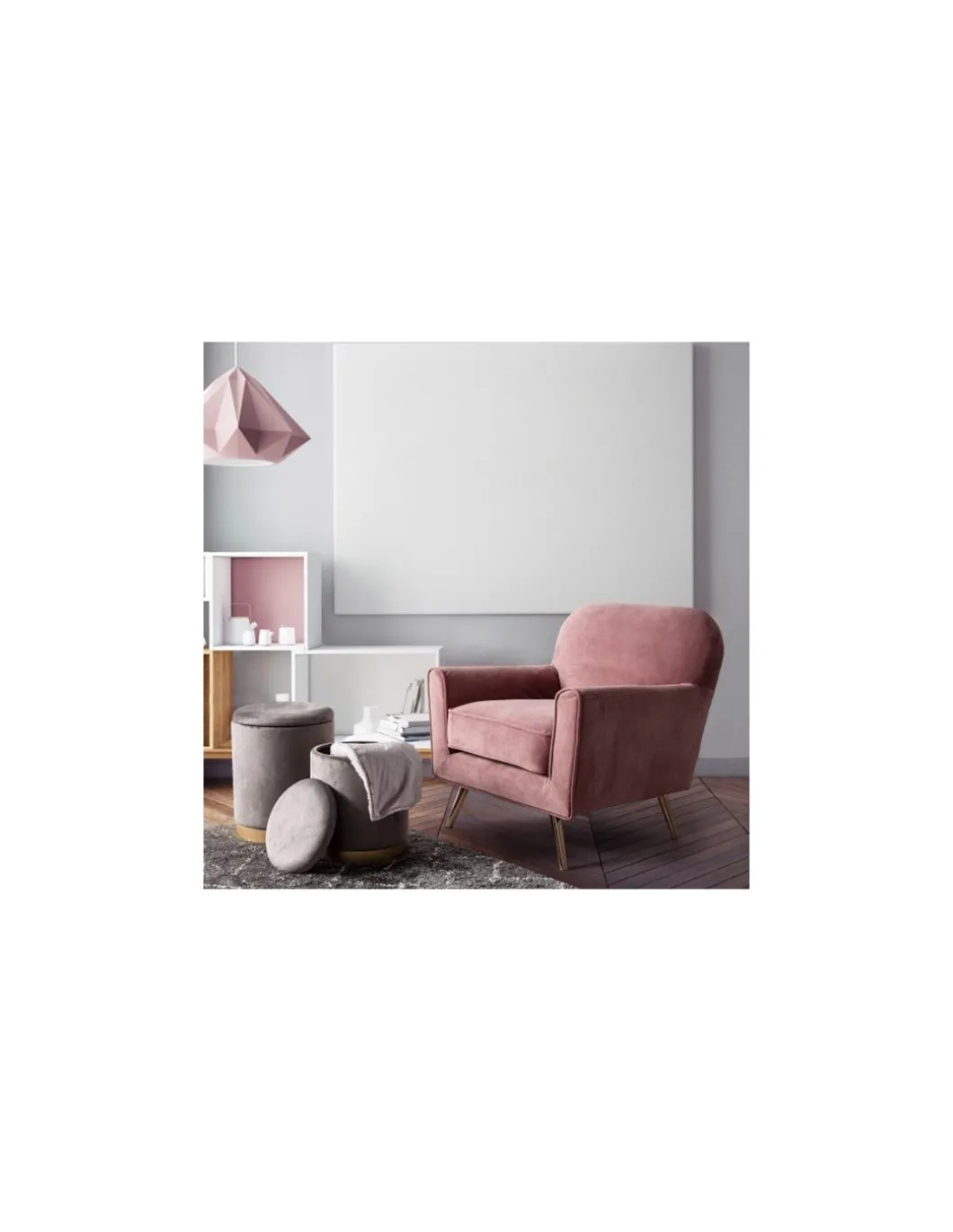 Set 2 Puff Polina Gris
