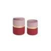 Set 2 Puff Polina Rosa-Rojo
