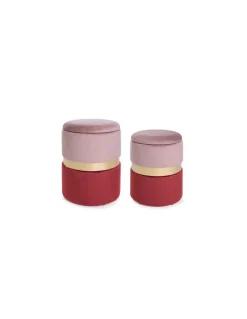 Set 2 Puff Polina Rosa-Rojo