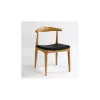 Silla Natural asiento negro | Crisal Decoración