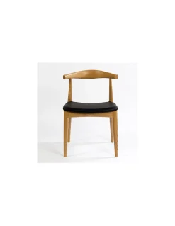 Silla Natural asiento negro | Crisal Decoración