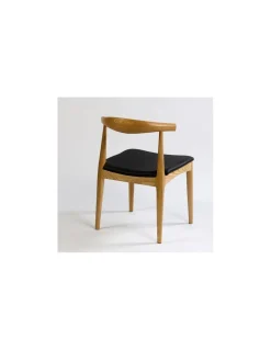Silla Natural asiento negro | Crisal Decoración