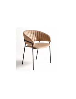 Silla terciopelo beige | Crisal Decoración