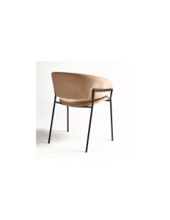 Silla terciopelo beige | Crisal Decoración