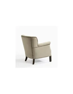 Sillón lino con tachuelas | Crisal Decoración