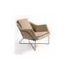 Sillón lino y metal dorado | Crisal Decoración