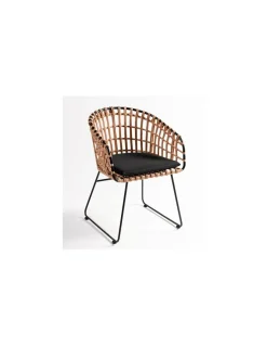 Sillón ratán y pata negra | Crisal Decoración