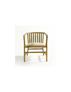 Sillón roble y lino | Crisal Decoración